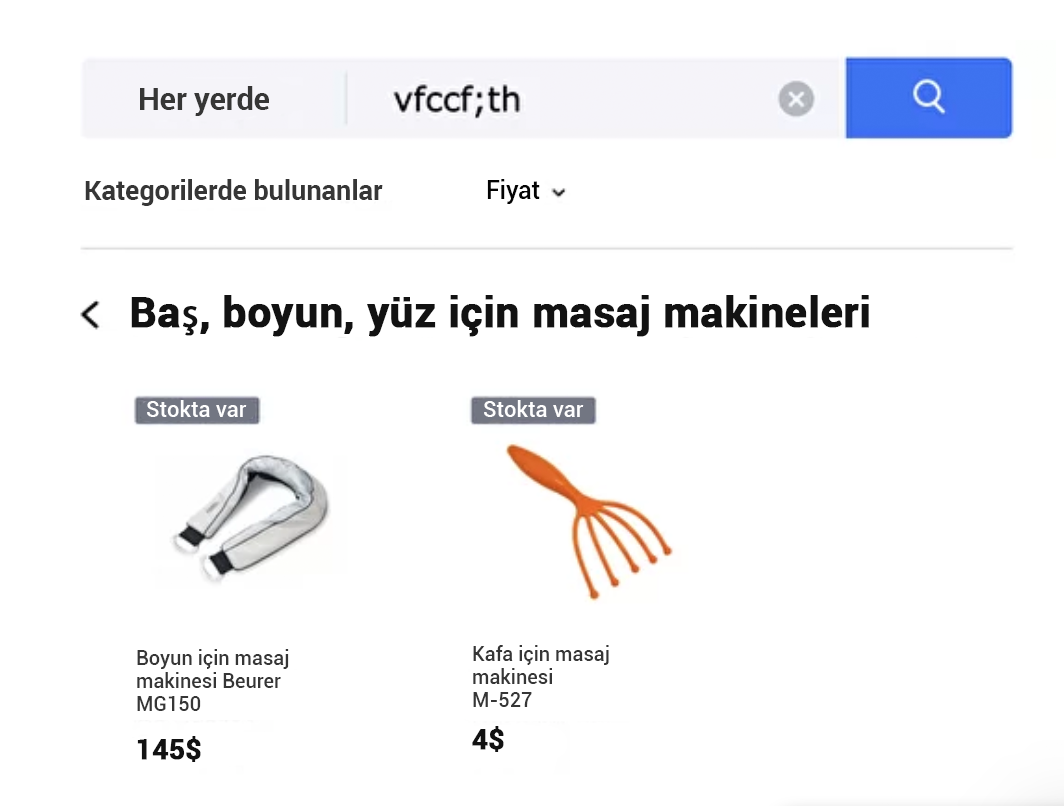 Yanlış klavyenin düzeltilmesi