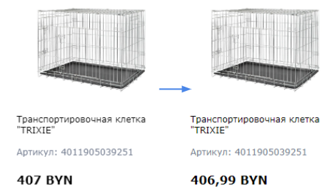 Возможность настройки отображения цены.